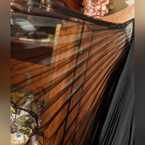 Vintage 70's Black Chiffon Mini Dress - Picture 5 of 7